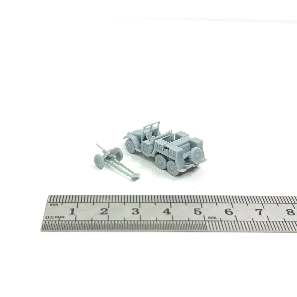 1/144 WWII German Protze KFZ 69 with Pak 37, Resin Model Vehicle Kit, Unassembled and Unpainted