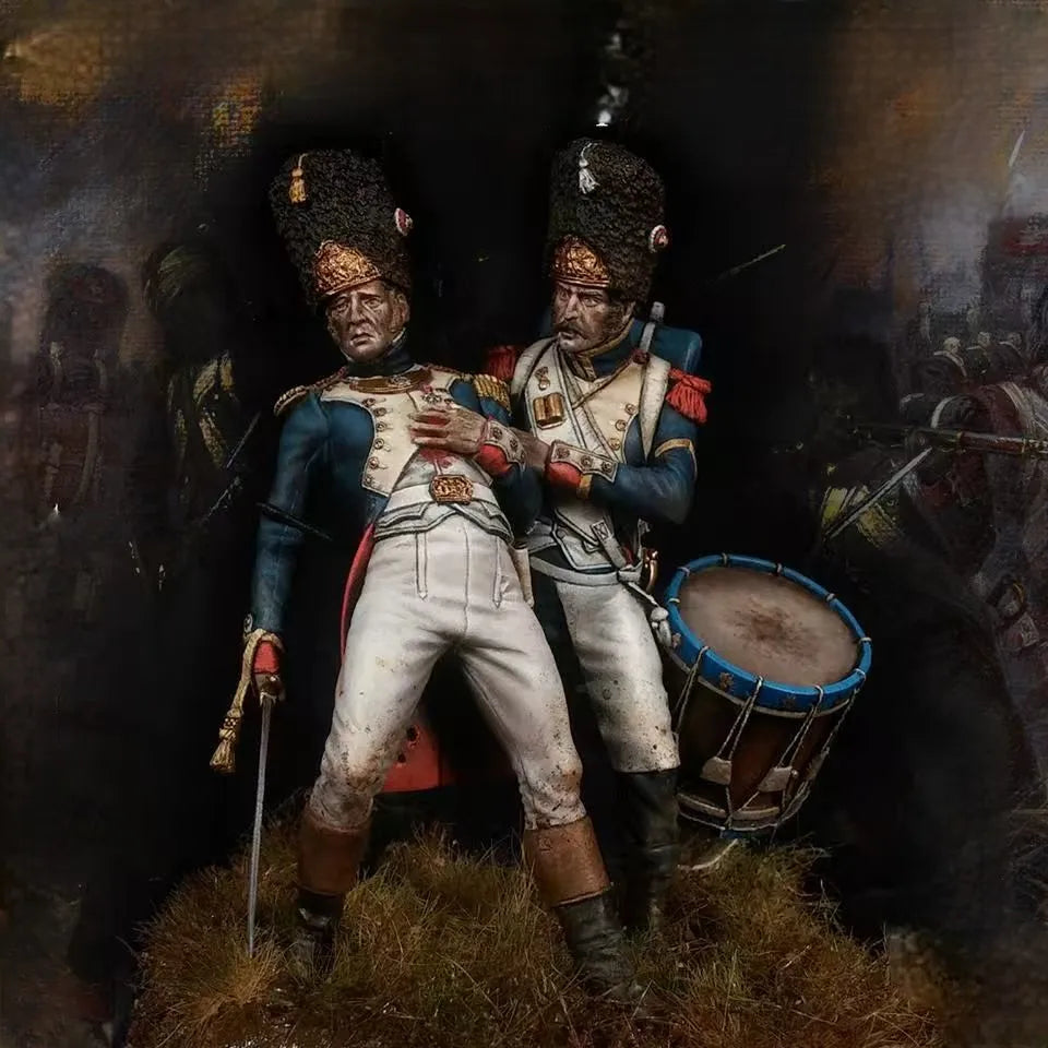 1/24 Napoleonic French Soldiers, 4 Figures, Resin Model Figure Kit, Unassembled and Unpainted