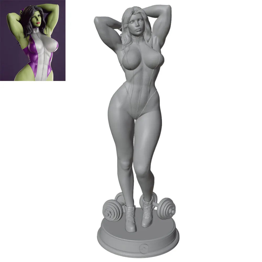1/24 Athletic Woman in Power Pose, Resin Model Figure Kit, Unassembled and Unpainted