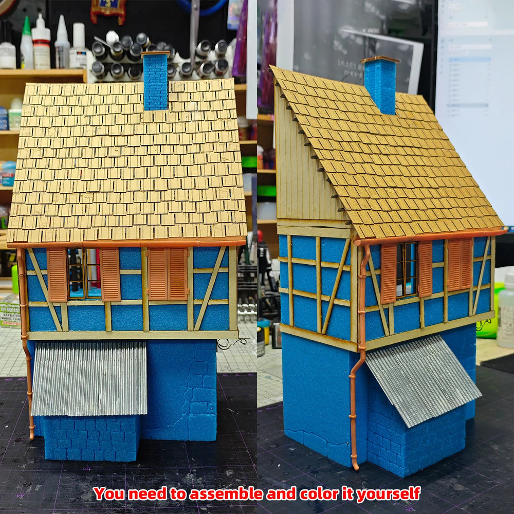 1/35 European Residential Dwelling, Resin Model Diorama Kit, Historical Theme, Unassembled and Unpainted
