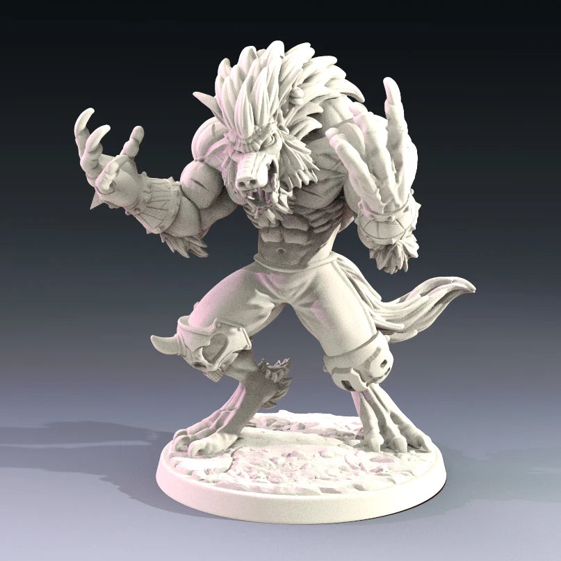56mm Werewolf, Resin Model Figure Kit, Fantasy Theme, Unassembled and Unpainted