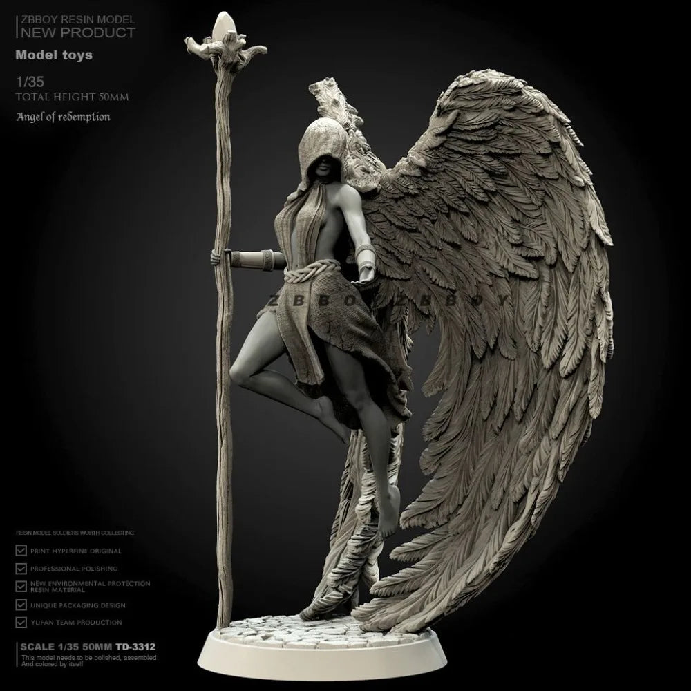 1/35 Angel Soldier, Resin Model Figure Kit, Fantasy Theme, Unassembled and Unpainted