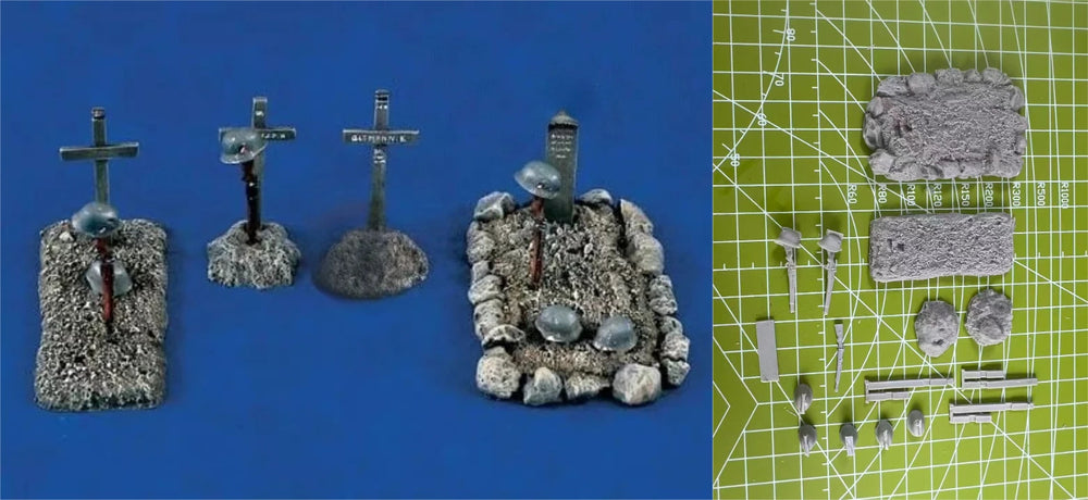 1/35 Religious Cemetery, Resin Model Diorama Kit, Mythology Theme, Unassembled and Unpainted