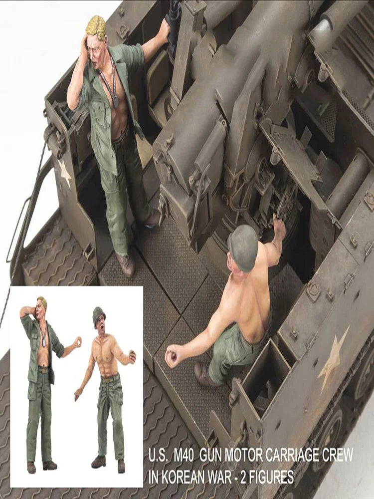 1/35 Korean War U.S. Motor Carriage Crew, 2 Figures, Resin Model Figure Kit, Unassembled and Unpainted