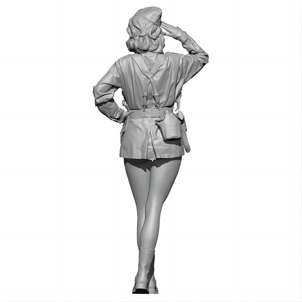 1/24 Modern Soviet Female Soldier with Pistol, Resin Model Figure Kit, Unassembled and Unpainted
