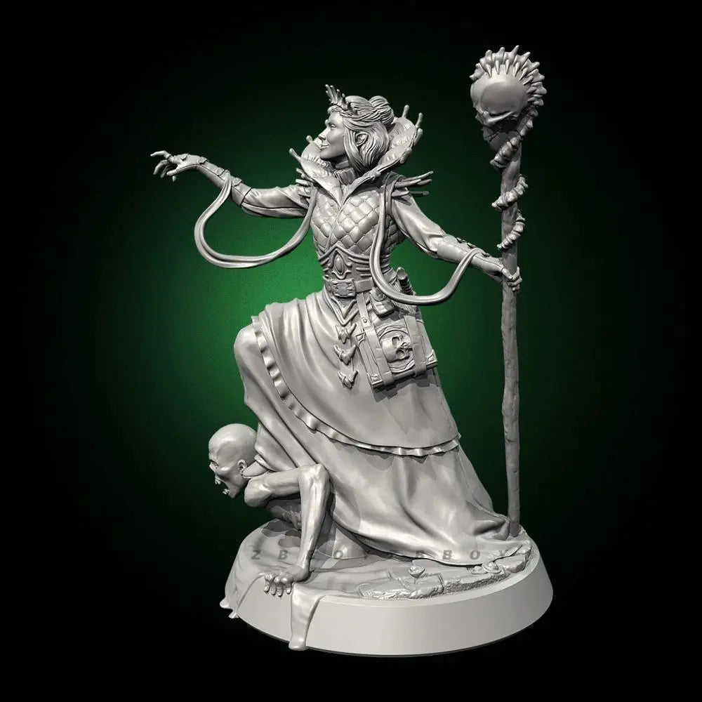50mm Wizard, 2 Figures, Resin Model Figure Kit, Fantasy Theme, Unassembled and Unpainted