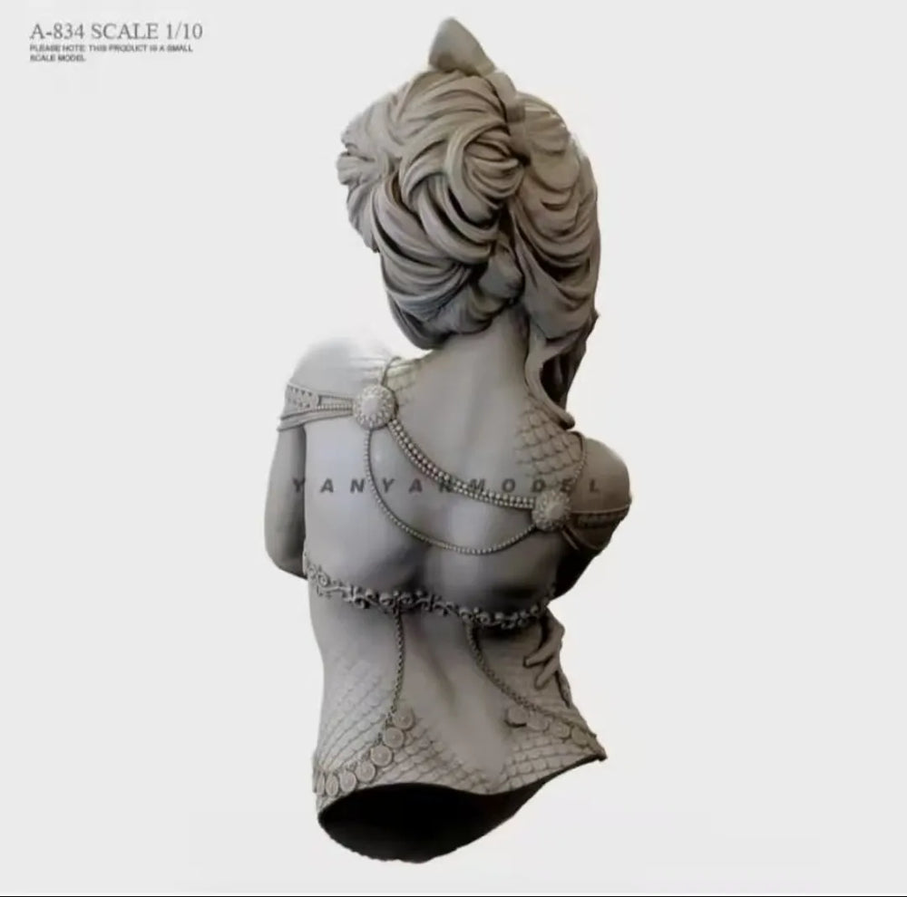 1/10 Ornate Fantasy Female, Resin Model Bust Kit, Fantasy Theme, Unassembled and Unpainted