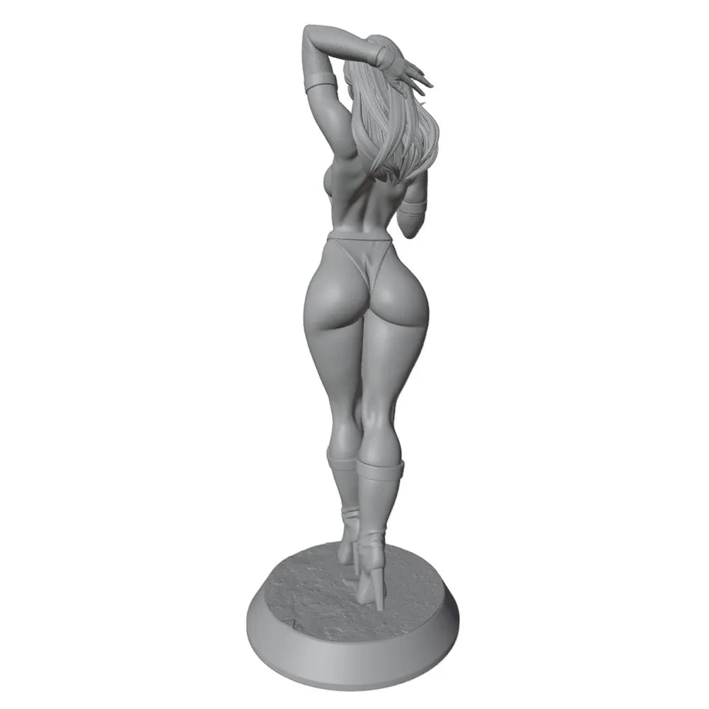 1/24 Redhead Pin-Up in Blue Bodysuit, Resin Model Figure Kit, Unassembled and Unpainted