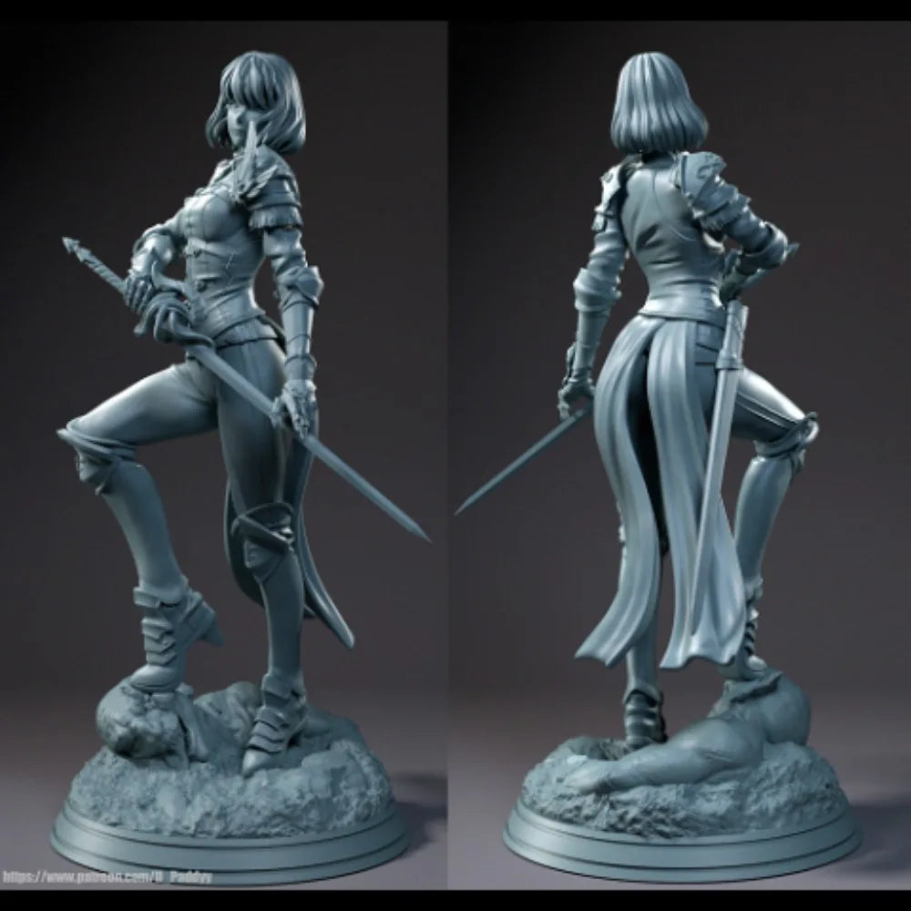 150mm Swordwoman, Resin Model Figure Kit, Fantasy Theme, Unassembled and Unpainted