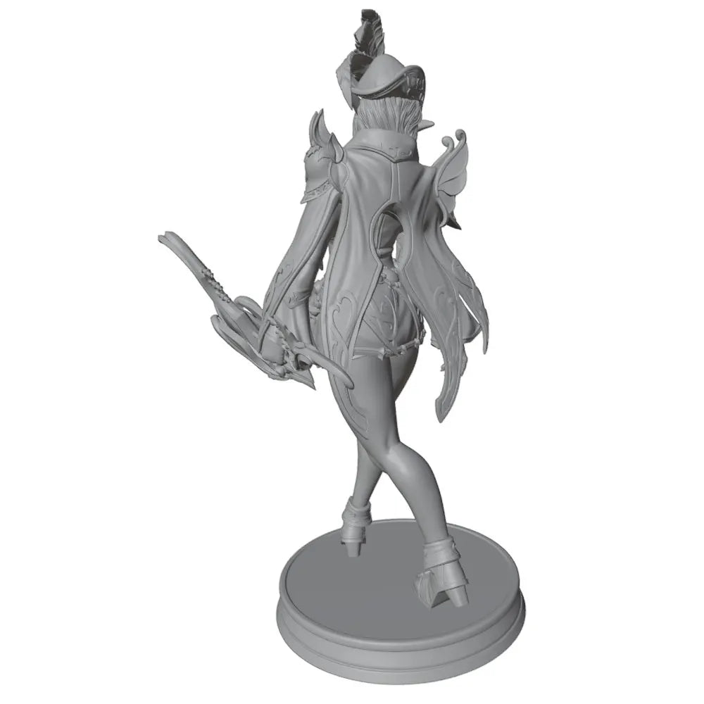 1/24 Winged Sorceress in Ornate Armor, Resin Model Figure Kit, Fantasy Theme, Unassembled and Unpainted