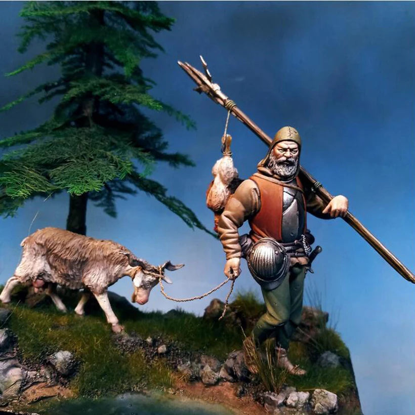 1/32 Medieval Hunting Party, 4 Figures, Resin Model Diorama Kit, Unassembled and Unpainted