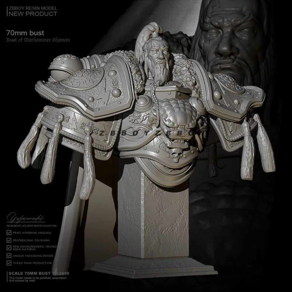 70mm General Tengger, Resin Model Bust Kit, Military Theme, Unassembled and Unpainted