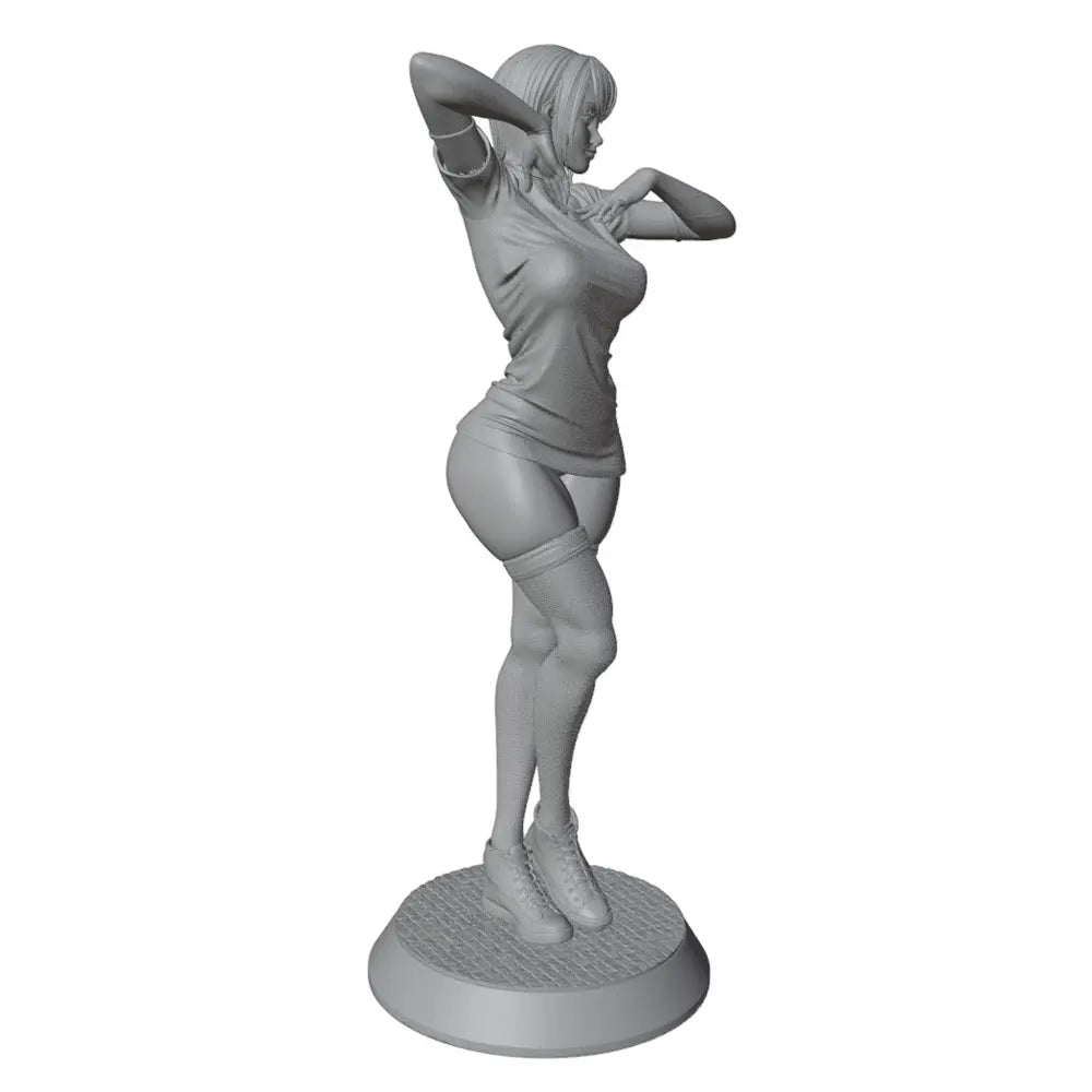1/24 Pin-Up Female with Arms Behind Head, Resin Model Figure Kit, Unassembled and Unpainted
