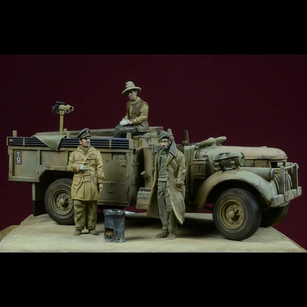 1/72 WWII British LRDG Desert Patrol, 6 Figures, Resin Model Diorama Kit, Unassembled and Unpainted