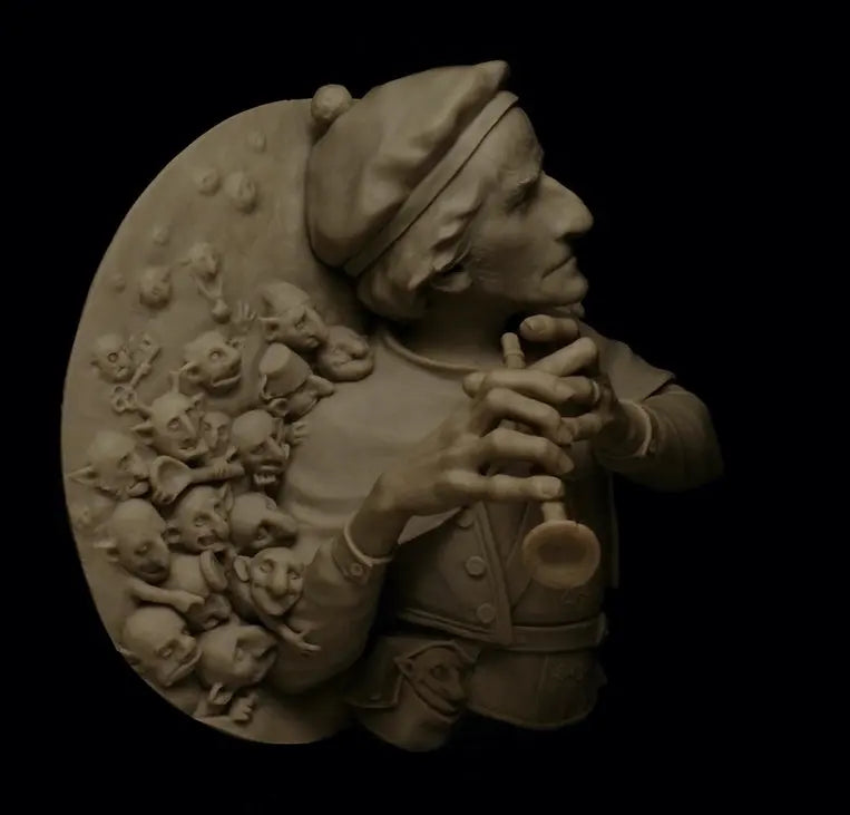 1/12 Maiden with Floral Wreath and Ornate Updo, Resin Model Bust Kit, Fantasy Theme, Unassembled and Unpainted
