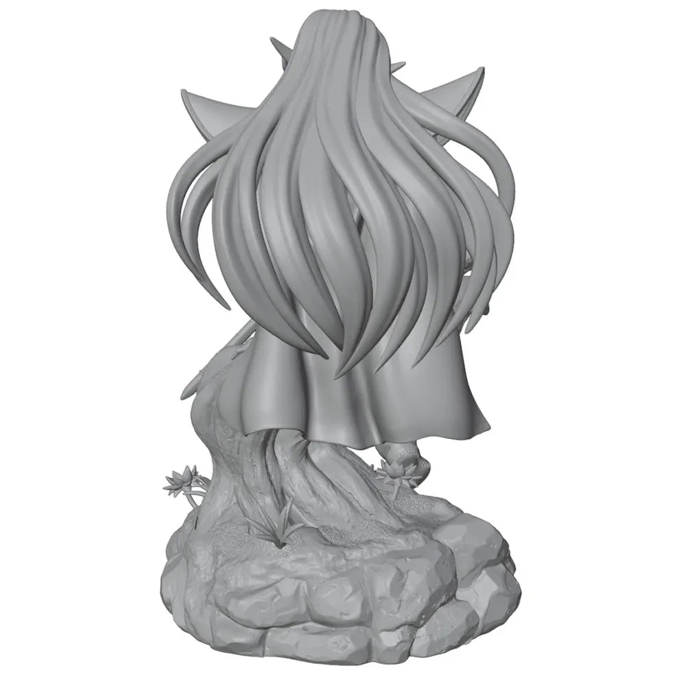 75mm Elf Warrior with Longsword and Flowing Hair, Resin Model Figure Kit, Fantasy Theme, Unassembled and Unpainted