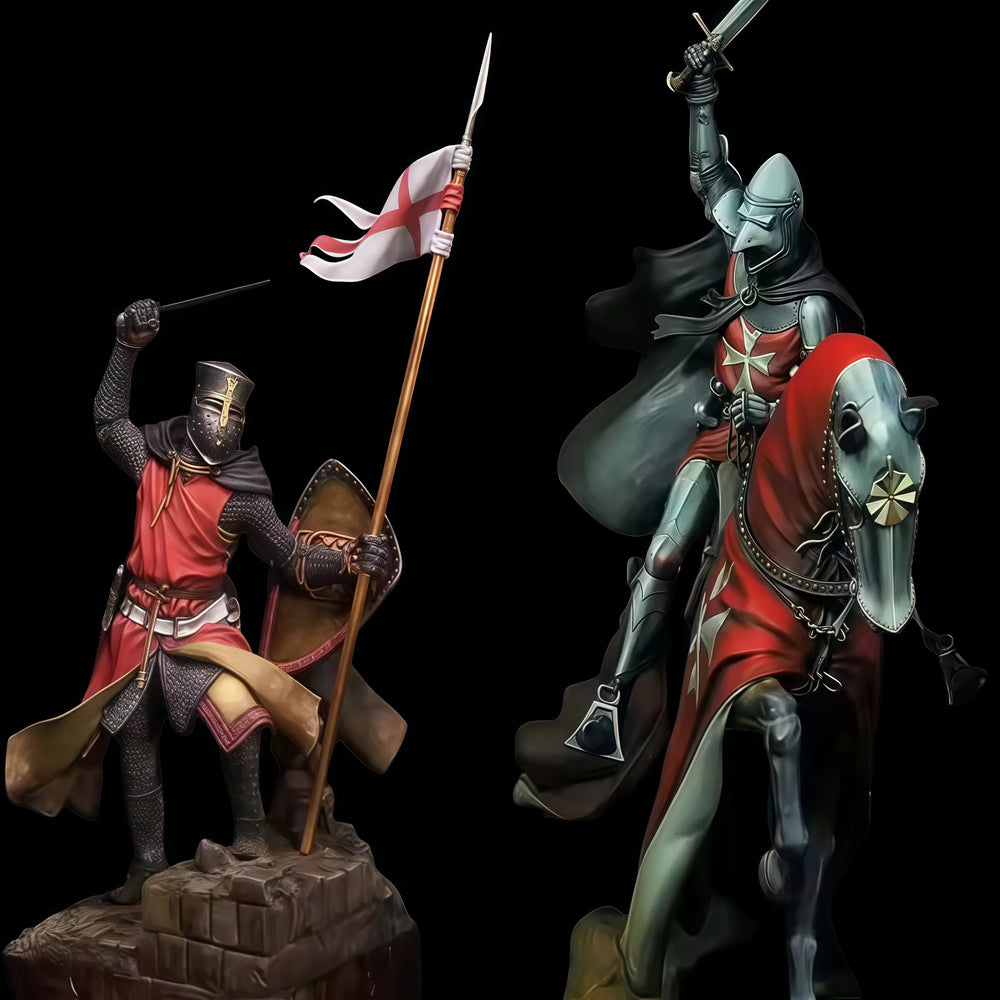 1/24 Armored Knights, 4 Figures, Resin Model Figure Kit, Fantasy Theme, Unassembled and Unpainted