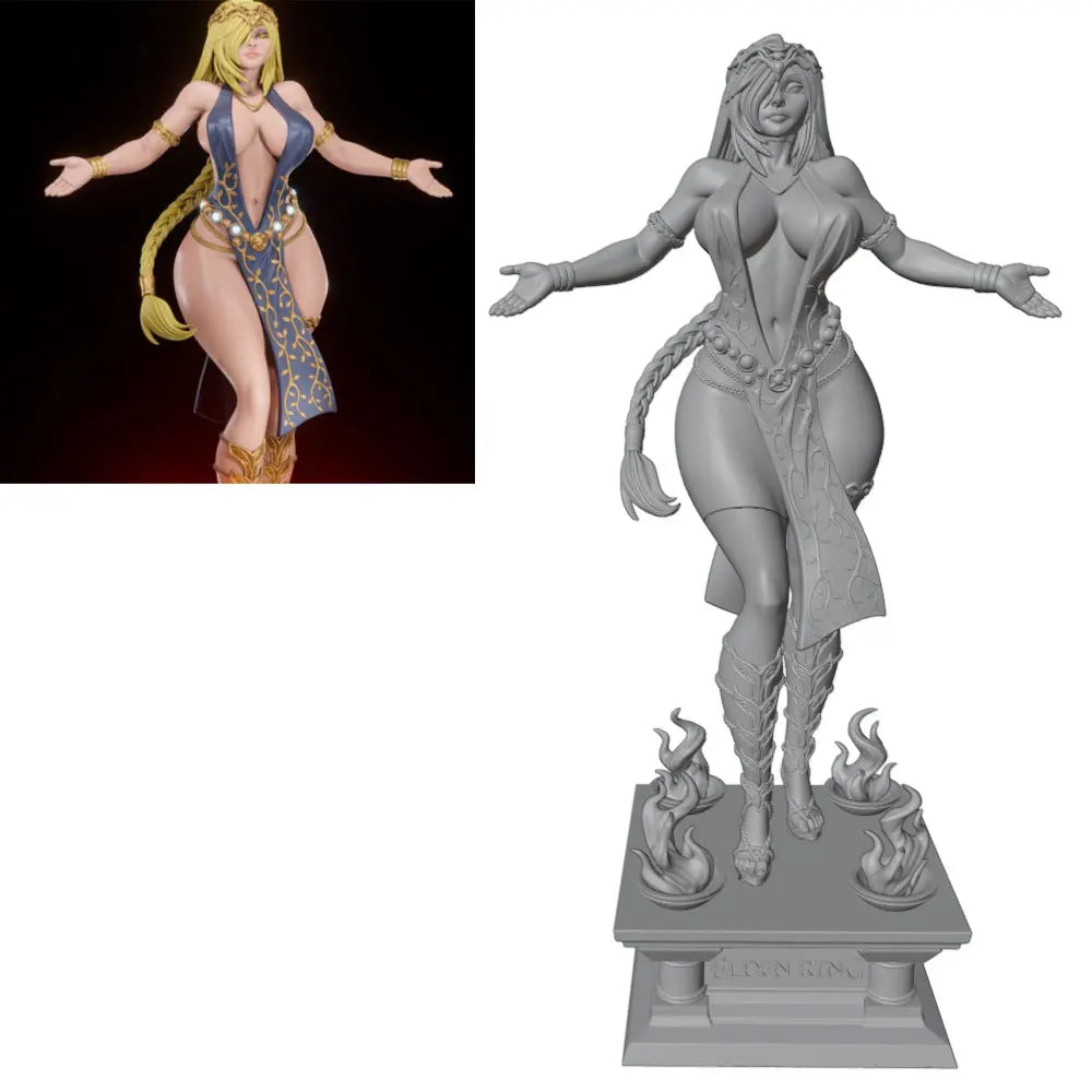 1/24 Pin-Up with Mythological Base, Resin Model Figure Kit, Unassembled and Unpainted