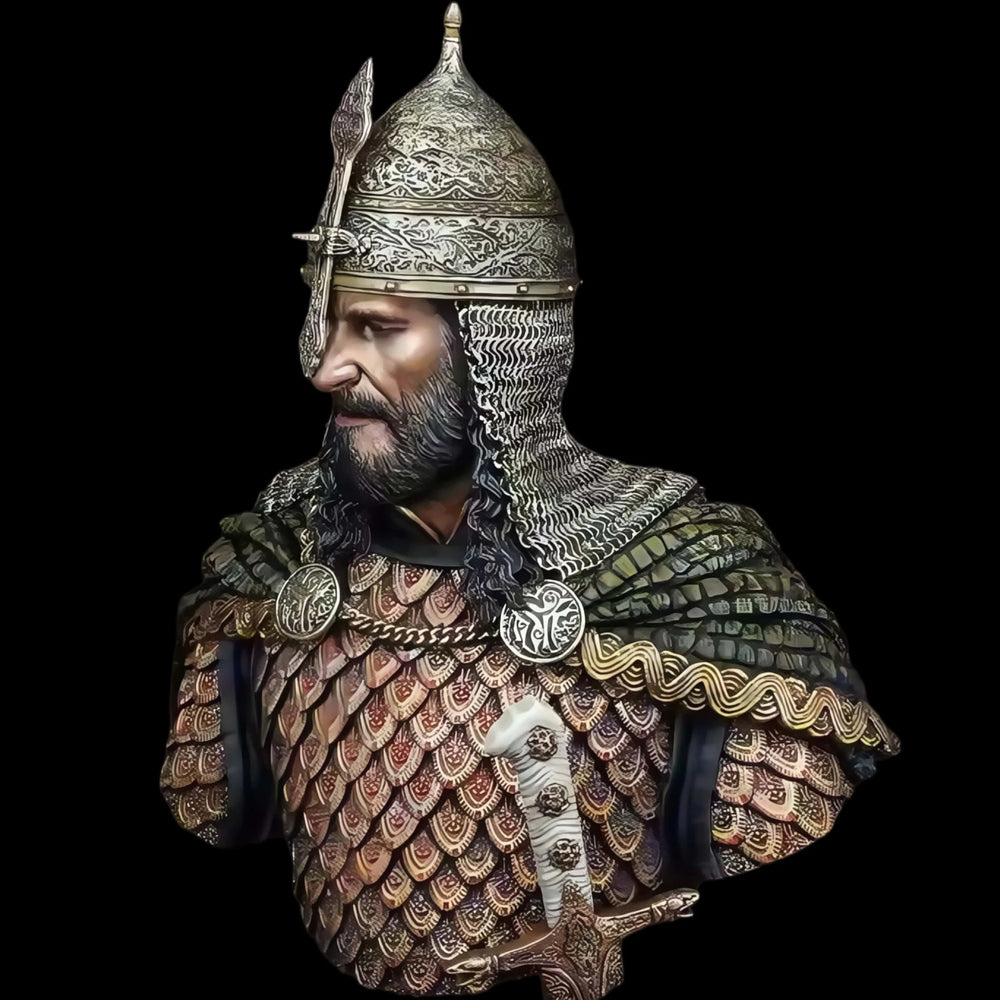 1/10 Medieval Warrior General, Resin Model Bust Kit, Unassembled and Unpainted