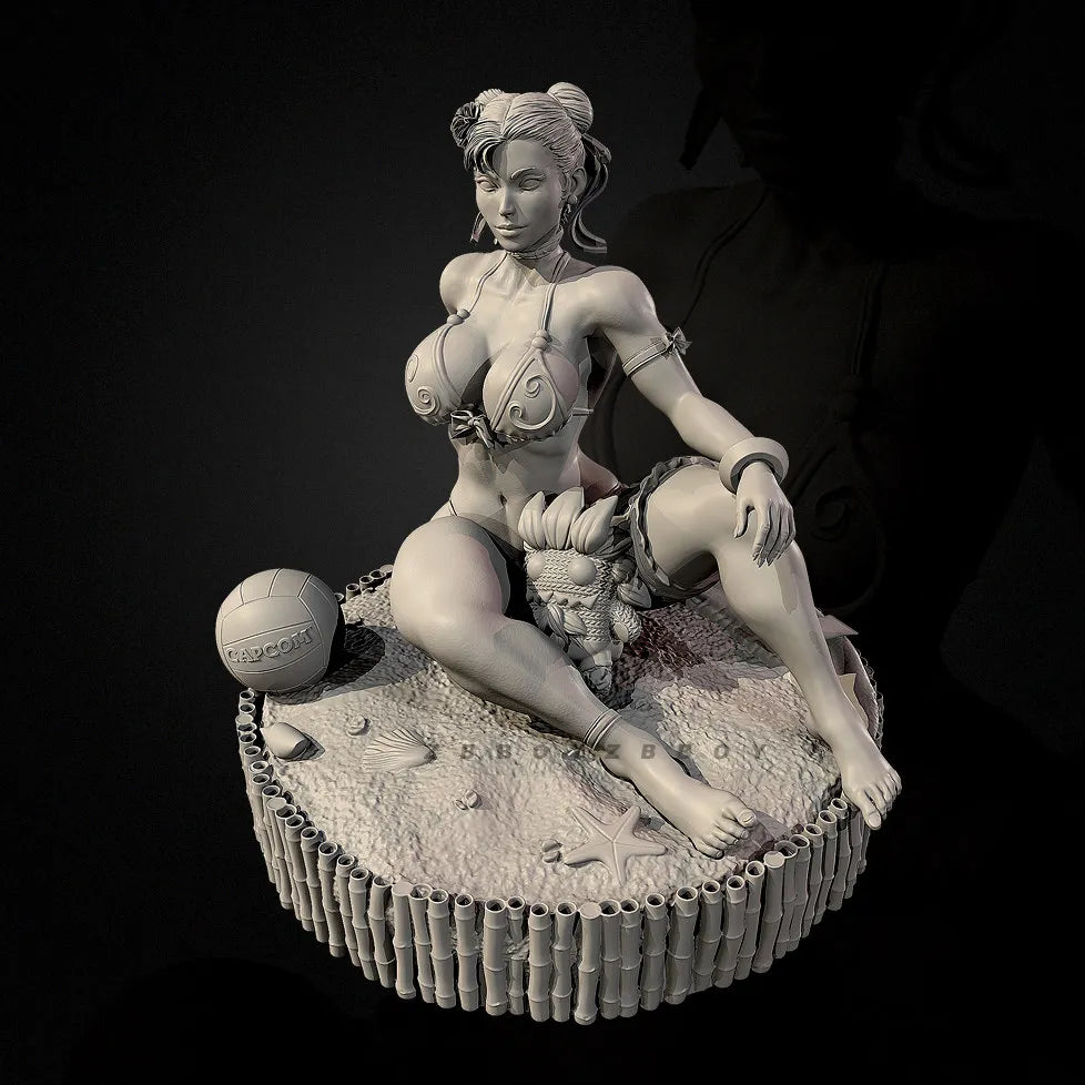 65mm Beach Pinup, Resin Model Figure Kit, Unassembled and Unpainted