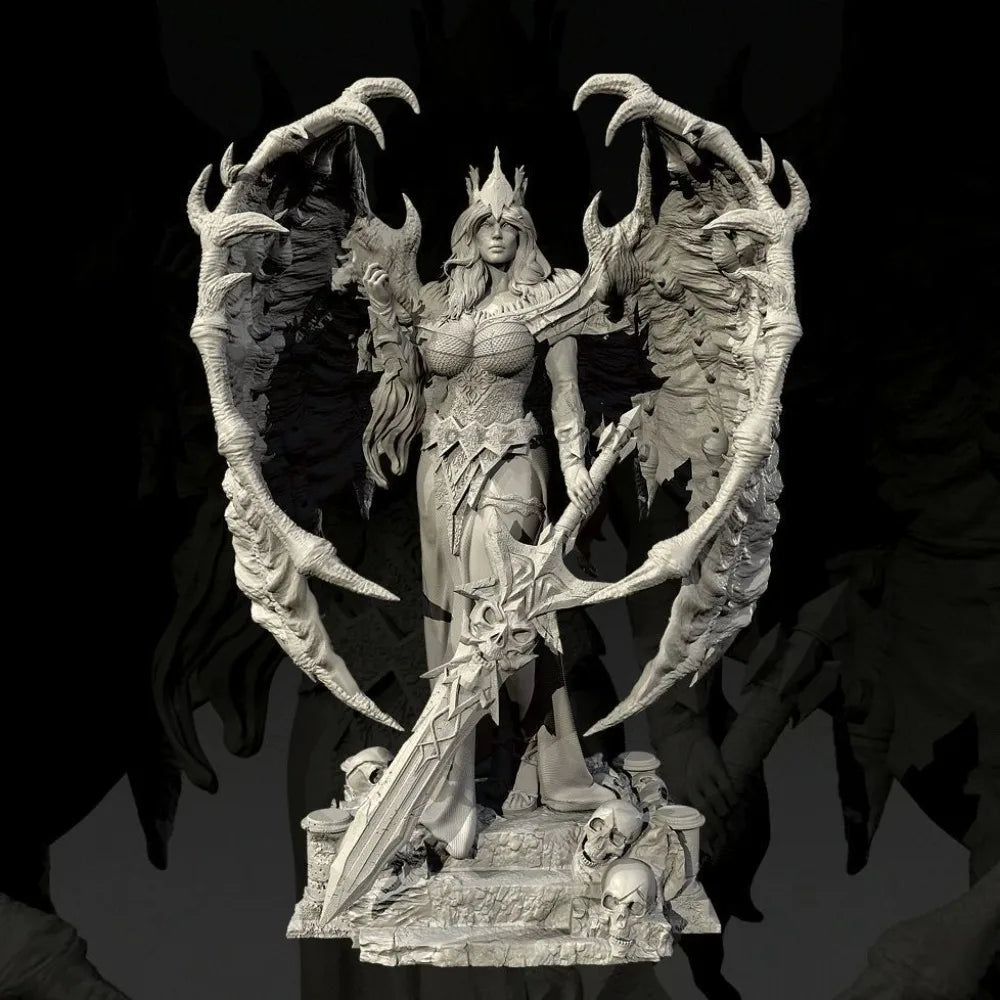 90mm Dark Angel Demon Queen, Resin Model Figure Kit, Fantasy Theme, Unassembled and Unpainted