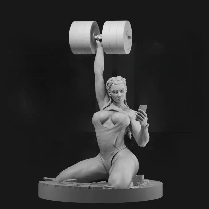 1/24 Athletic Woman Lifting Dumbbells, Resin Model Figure Kit, Unassembled and Unpainted
