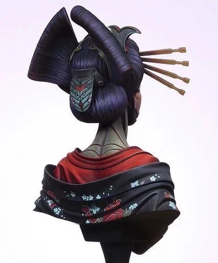 1/10 Dark Sorceress with Horned Crown, Resin Model Bust Kit, Fantasy Theme, Unassembled and Unpainted