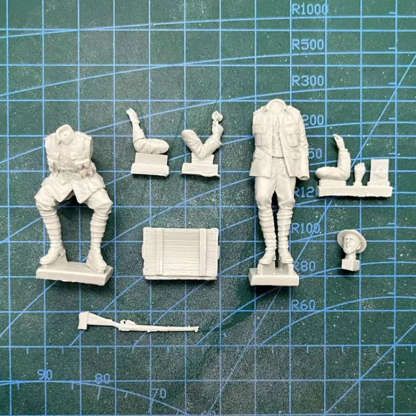1/35 WWI British Infantry Soldier, 2 Figures, Resin Model Figure Kit, Unassembled and Unpainted