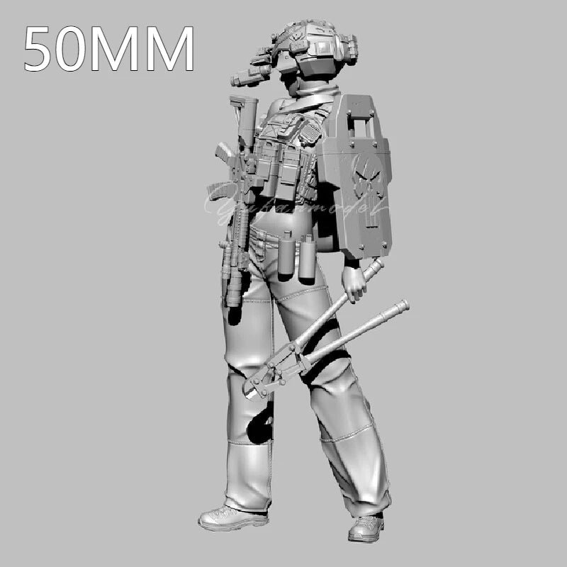 75mm Modern Tactical Female Soldier, Resin Model Figure Kit, Unassembled and Unpainted