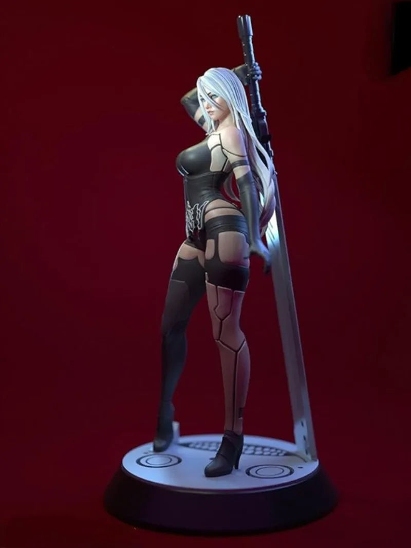 1/24 White-Haired Fantasy Warrior, Resin Model Figure Kit, Fantasy Theme, Unassembled and Unpainted