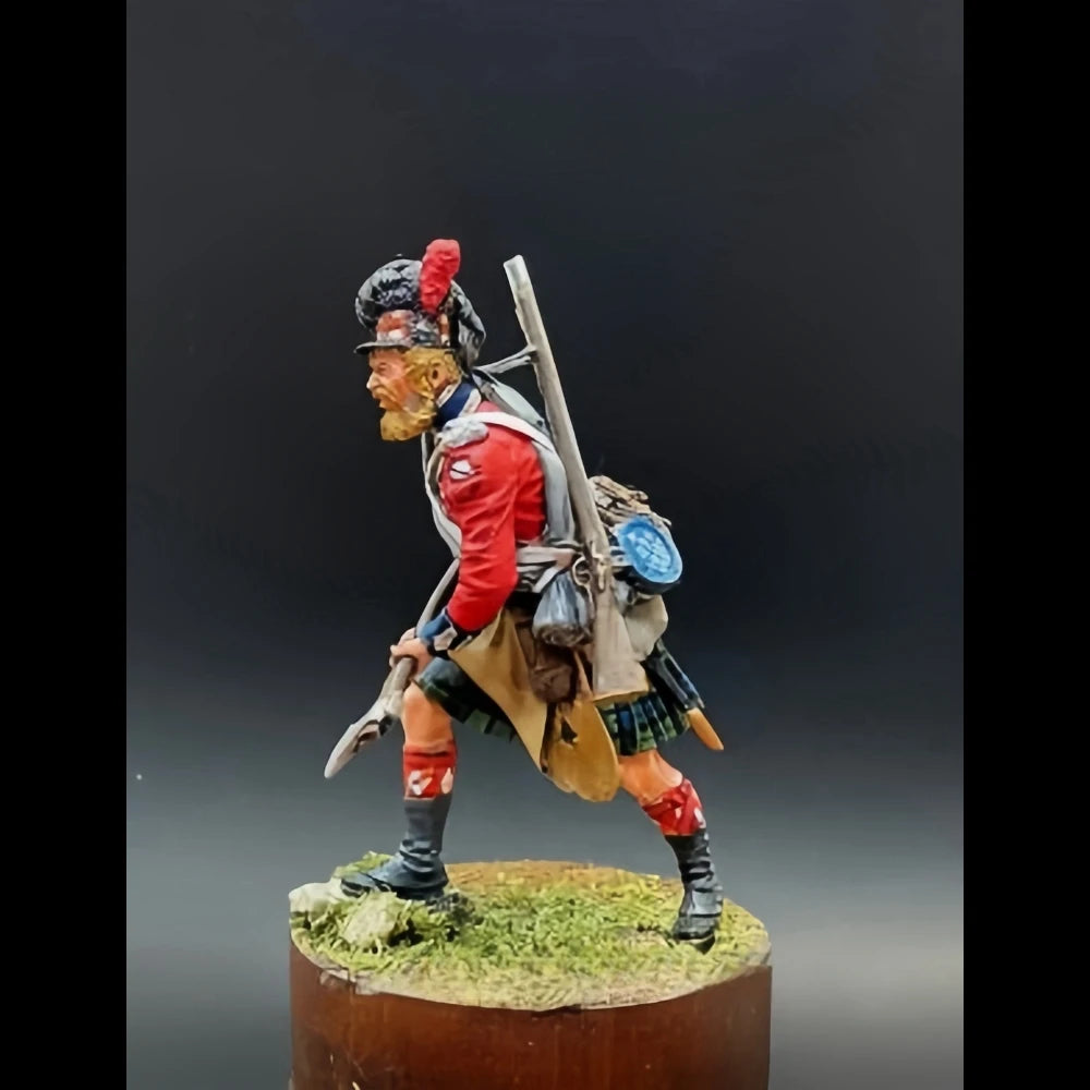 54mm Napoleonic Royal Highlander Black Guard, Resin Model Figure Kit, Unassembled and Unpainted