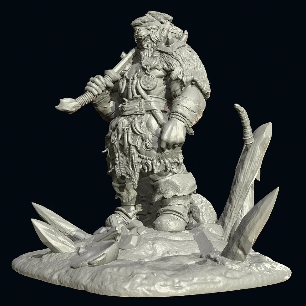 65mm Barbarian Warriors, 4 Figures, Resin Model Figure Kit, Fantasy Theme, Unassembled and Unpainted
