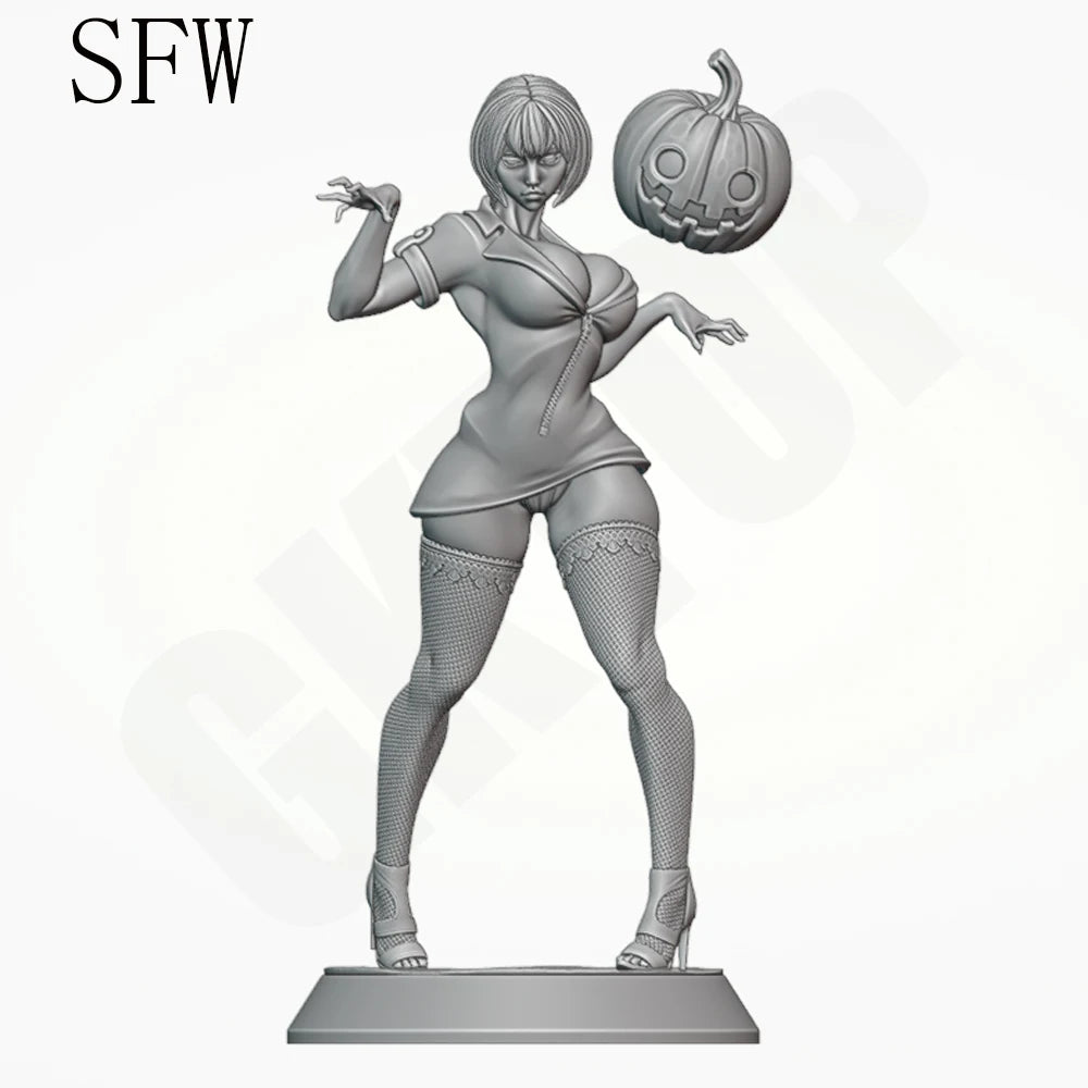 1/24 Halloween Pin-up, Resin Model Figure Kit, Fantasy Theme, Unassembled and Unpainted