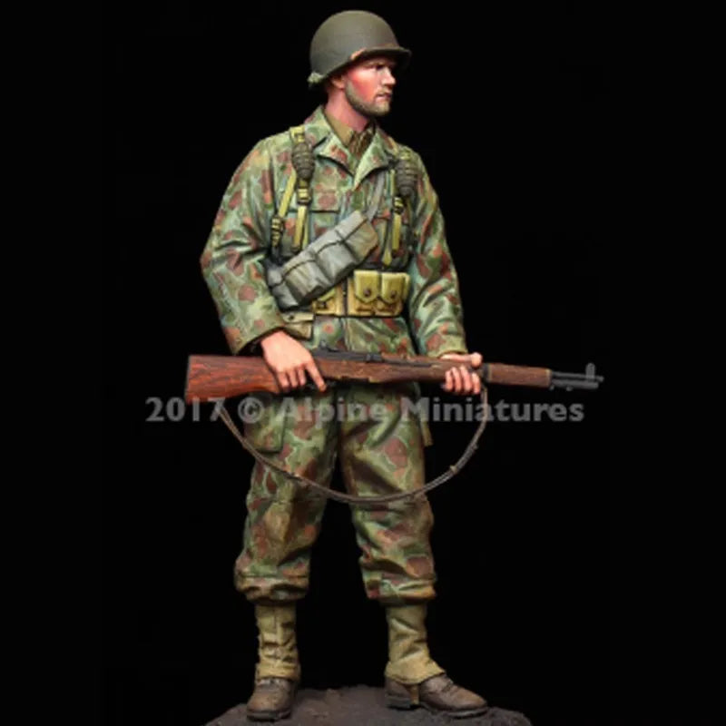 1/16 WWII American Infantryman at Attention, Resin Model Figure Kit, Unassembled and Unpainted