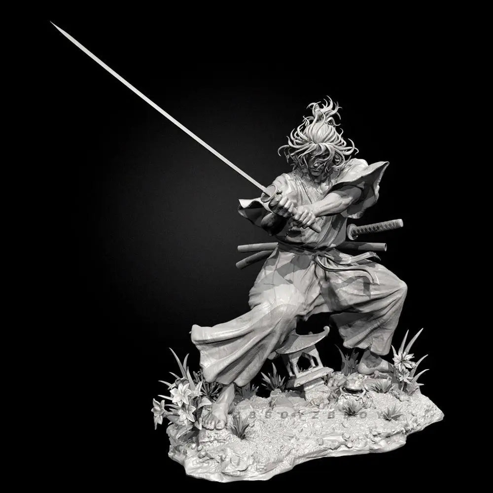 90mm Medieval Swordsman Musashi, Resin Model Figure Kit, Unassembled and Unpainted