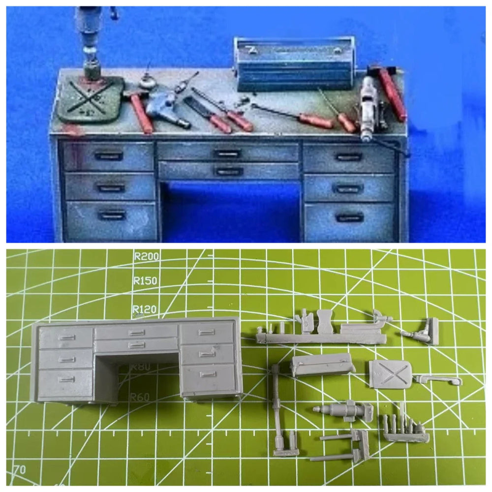 1/35 Modern Repair Workbench, Resin Model Diorama Kit, Historical Theme, Unassembled and Unpainted