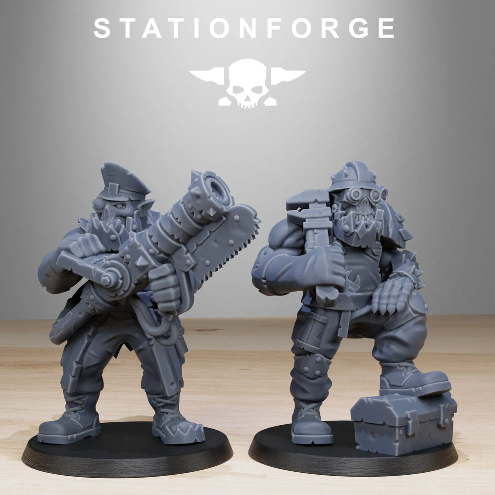 28mm Orkaz Soldiers, 12 Figures, Resin Model Figure Kit, Sci-Fi Theme, Unassembled and Unpainted