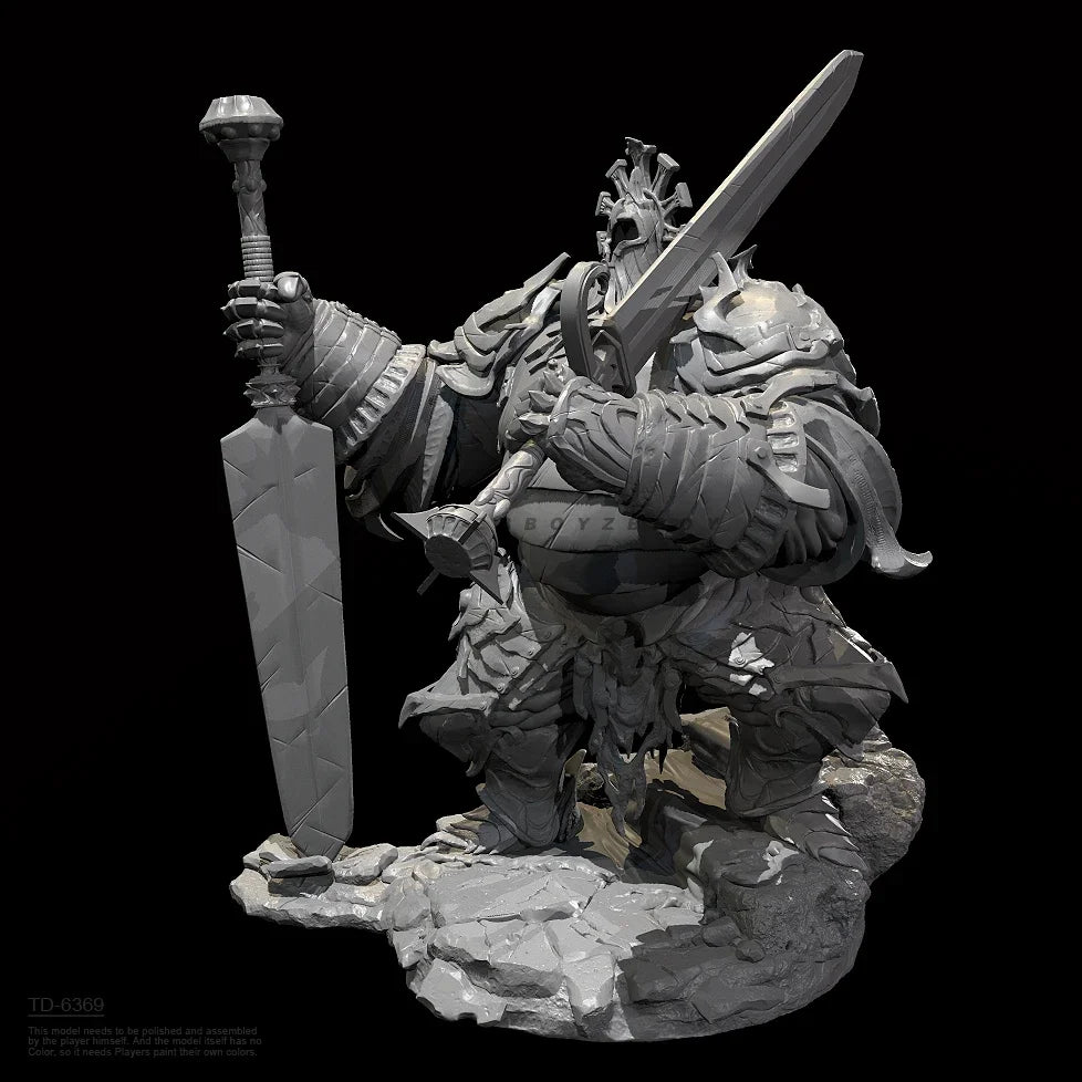54mm Dark Fantasy Demon Warrior, Resin Model Figure Kit, Fantasy Theme, Unassembled and Unpainted