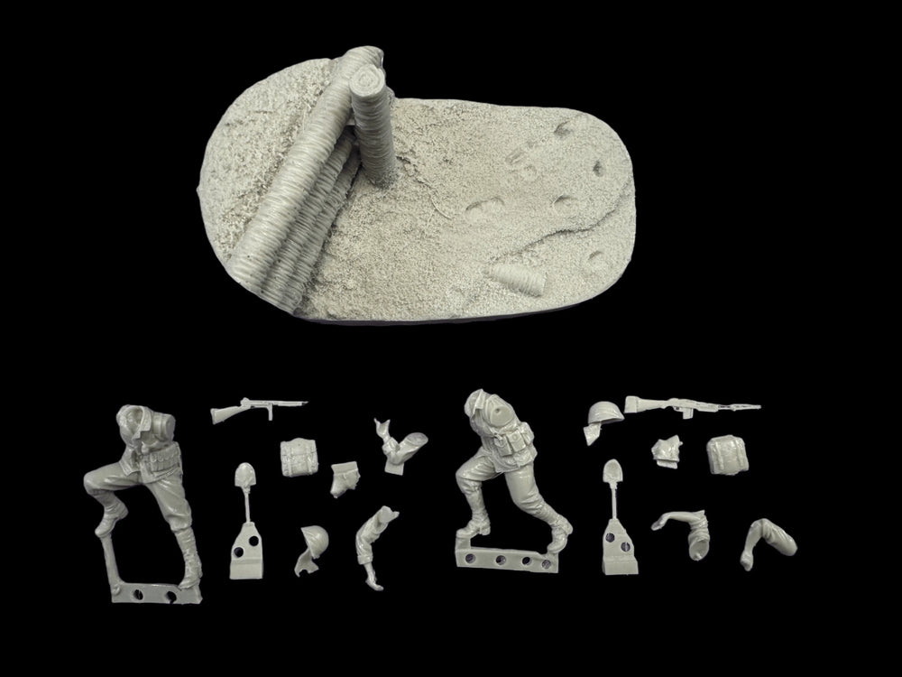 1/35 Modern Marines Combat Team, 4 Figures, Resin Model Figure Kit, Unassembled and Unpainted