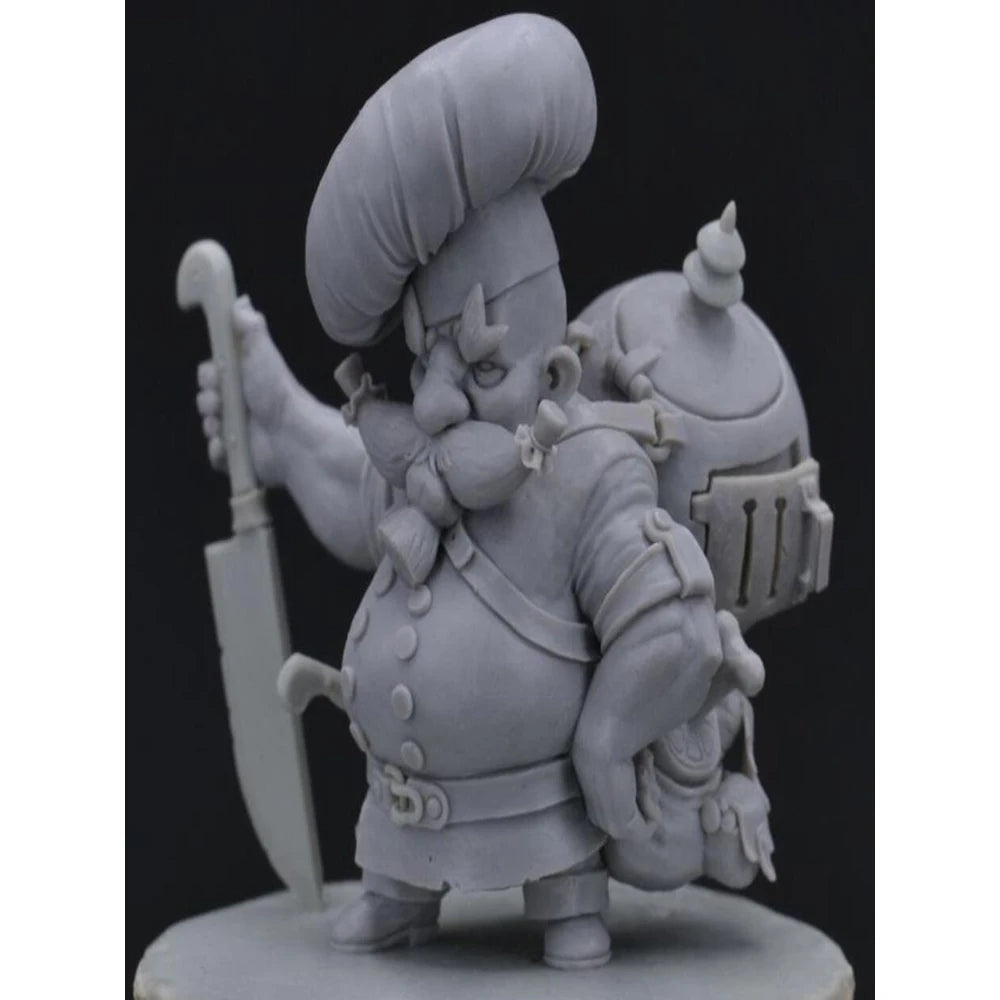 49mm Dwarf Warrior with Feathered Beard, Resin Model Figure Kit, Fantasy Theme, Unassembled and Unpainted
