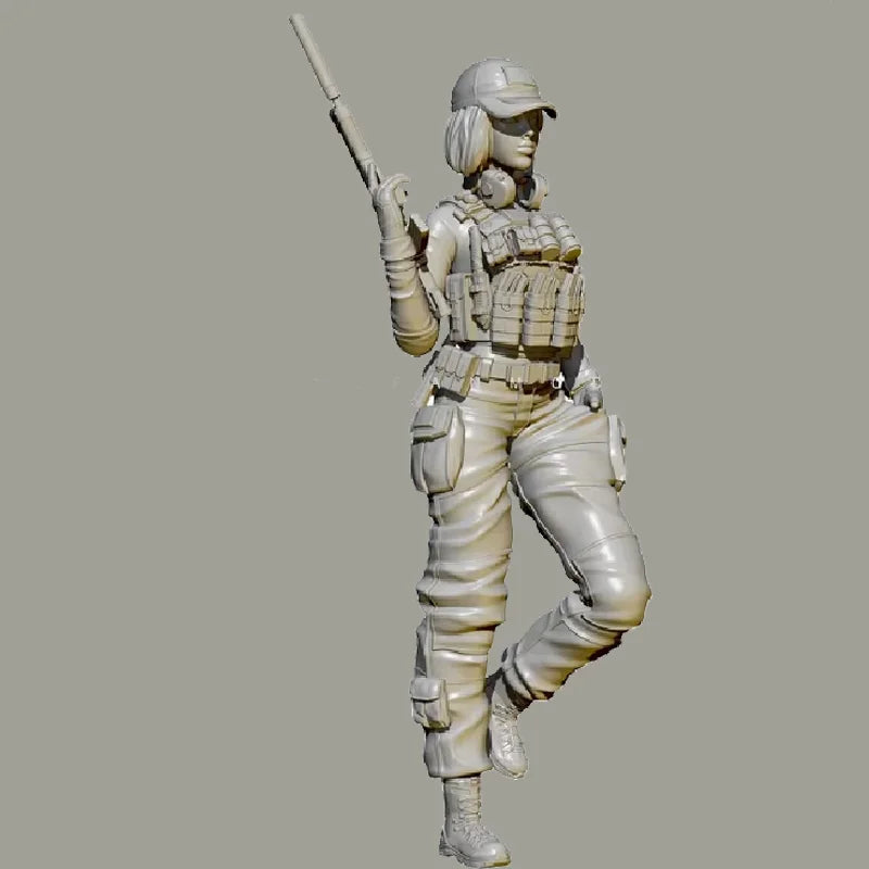 1/24 Modern PLA Female Special Forces, Resin Model Figure Kit, Unassembled and Unpainted