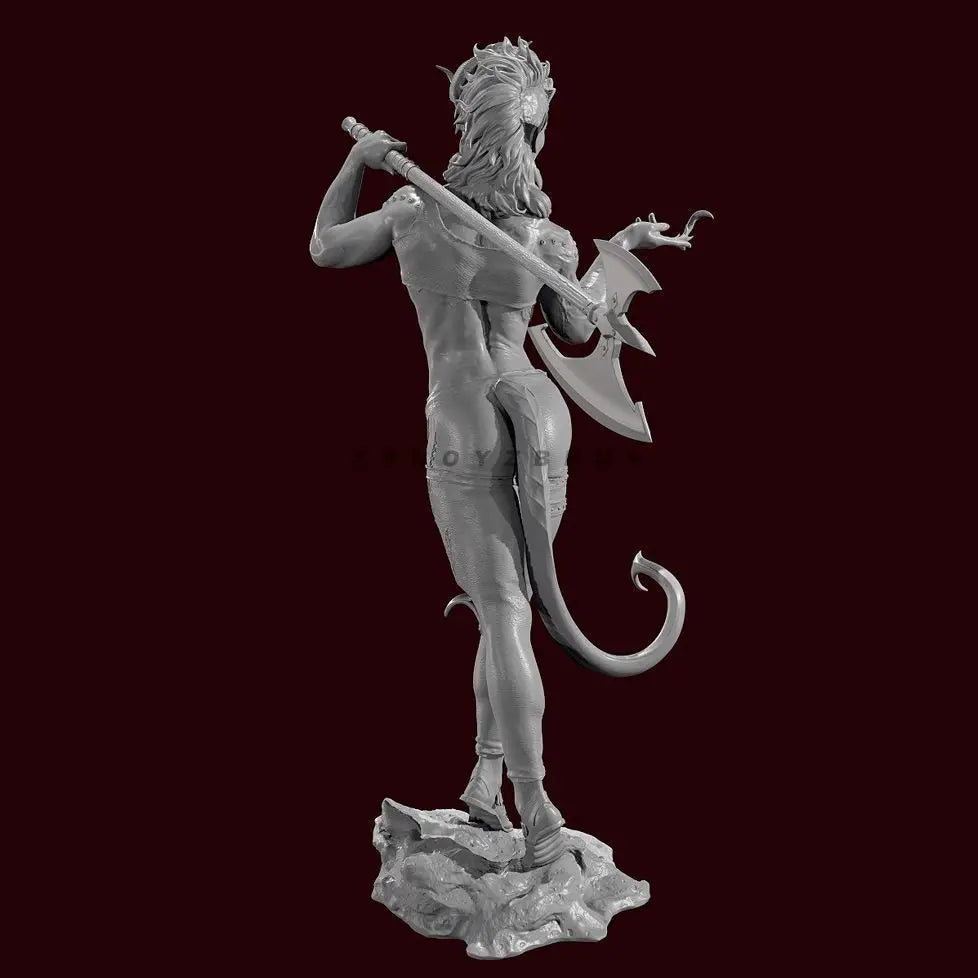90mm Beast Warrior, Resin Model Figure Kit, Fantasy Theme, Unassembled and Unpainted