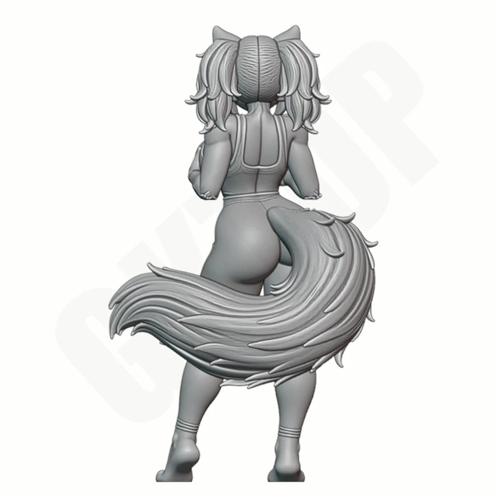 1/24 Fox-Eared Beauty, Resin Model Figure Kit, Anime Theme, Unassembled and Unpainted
