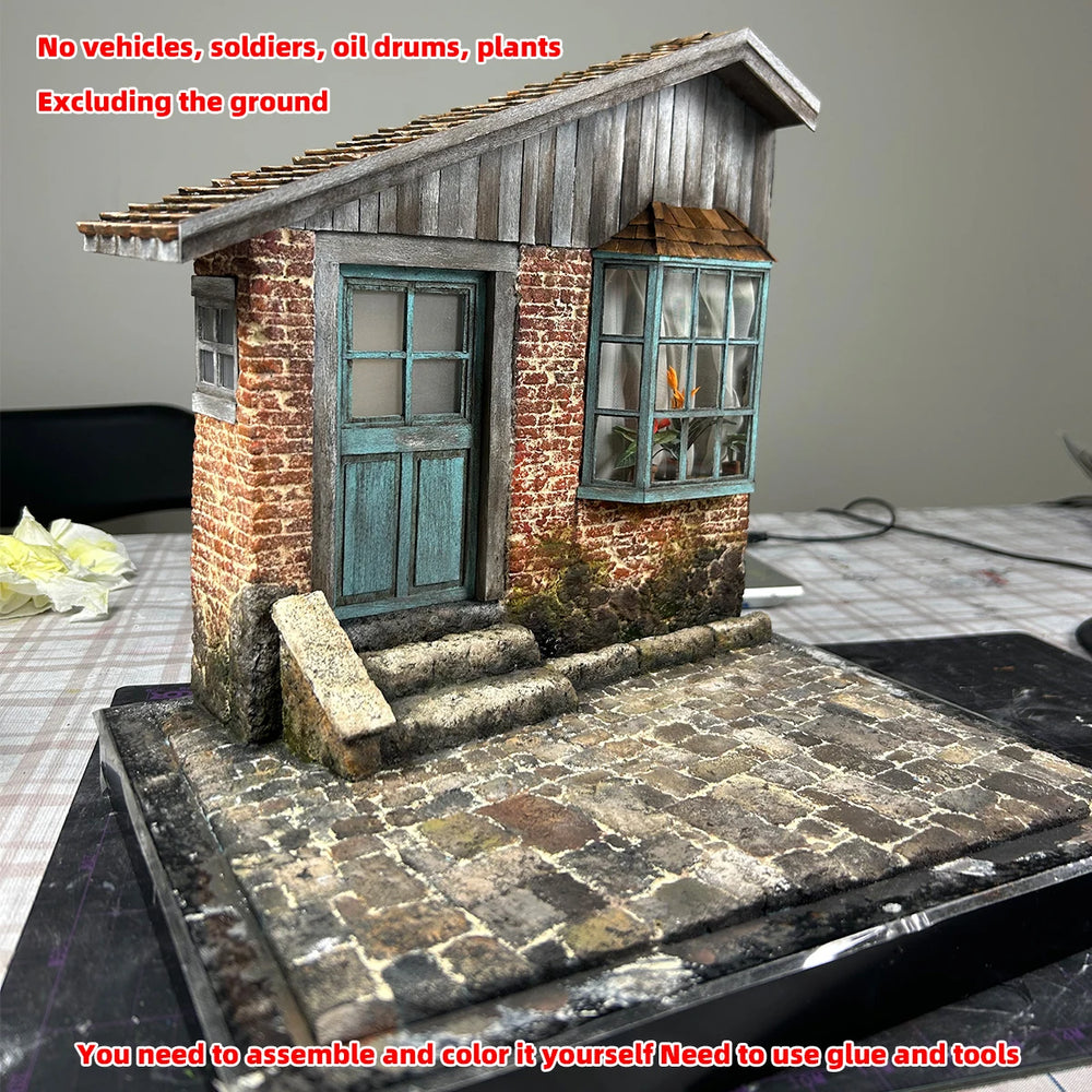 1/16 Modern Rural Cottage, Resin Model Diorama Kit, Unassembled and Unpainted