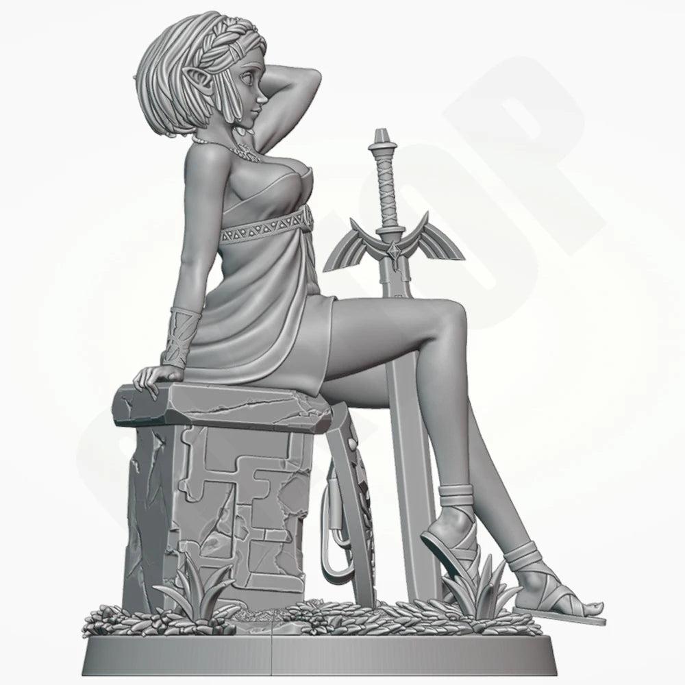 1/24 Warrior Maiden, Resin Model Bust Kit, Fantasy Theme, Unassembled and Unpainted