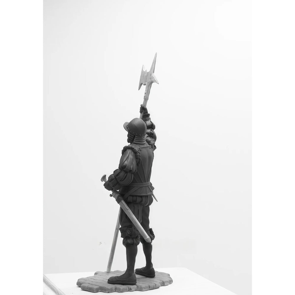 1/24 Medieval European Soldiers with Polearms, 4 Figures, Resin Model Figure Kit, Unassembled and Unpainted