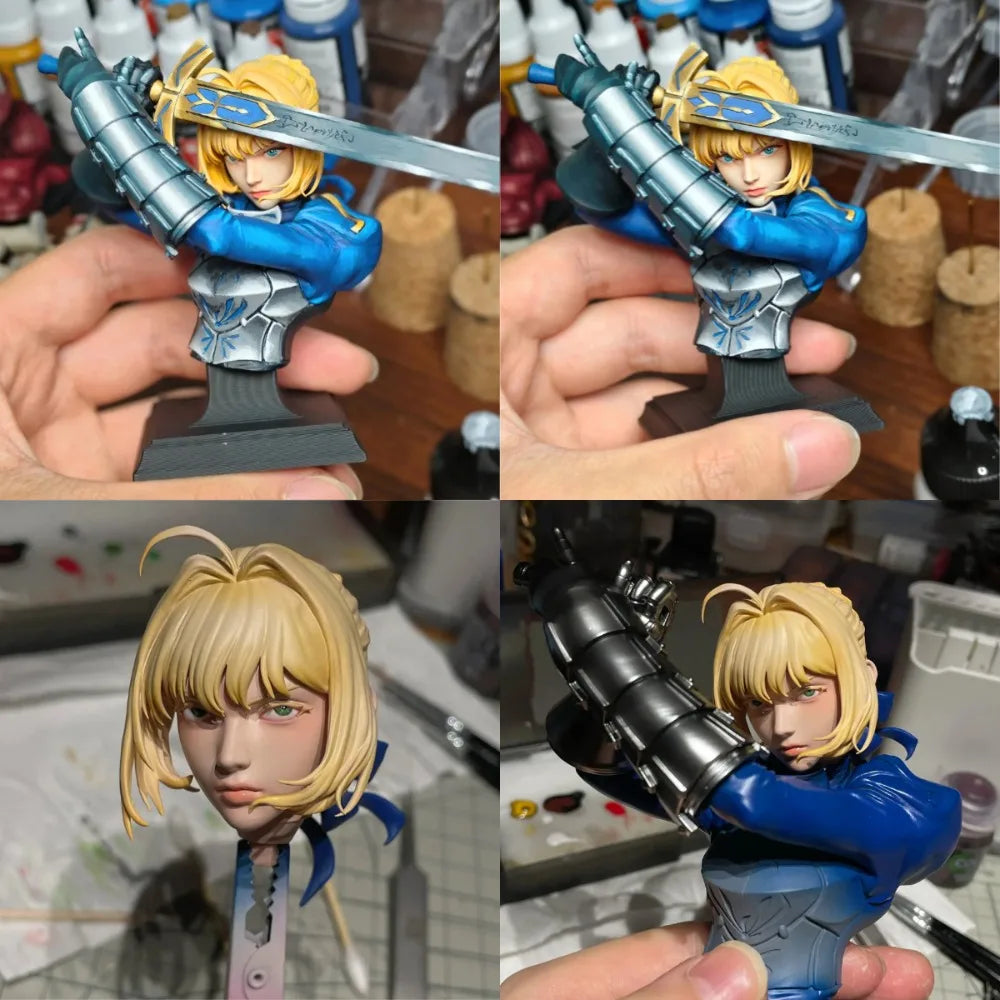 100mm Saber, Resin Model Bust Kit, Anime Theme, Unassembled and Unpainted