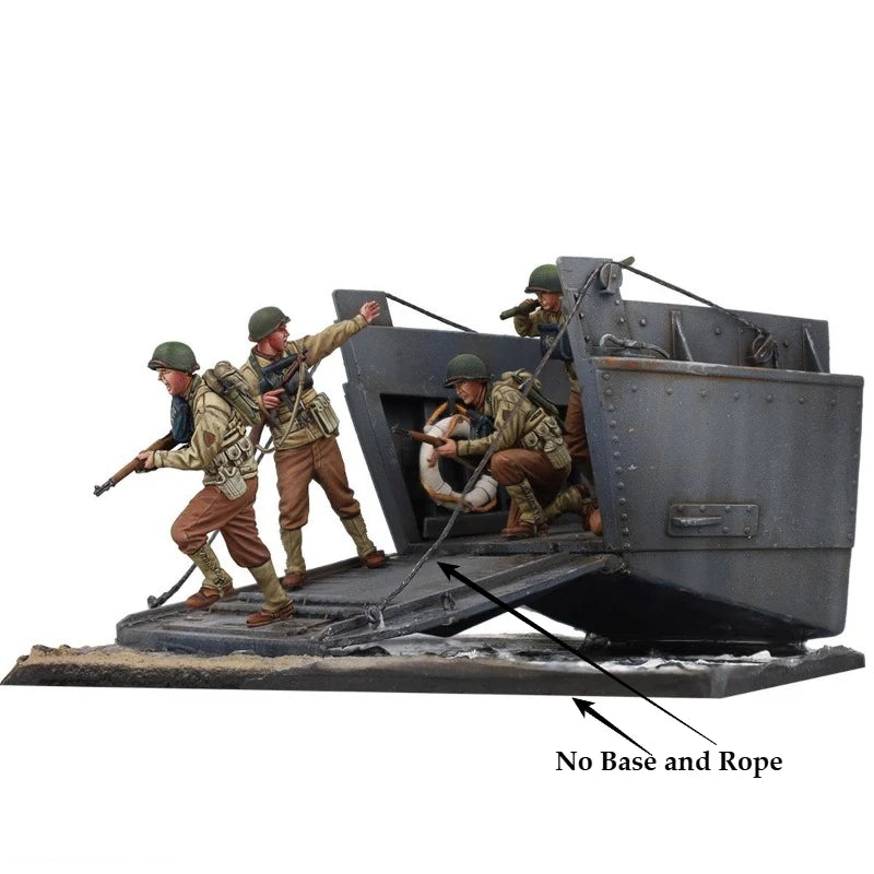 1/35 WWII Allied Beach Landing, 5 Figures, Resin Model Figure Kit, Unassembled and Unpainted