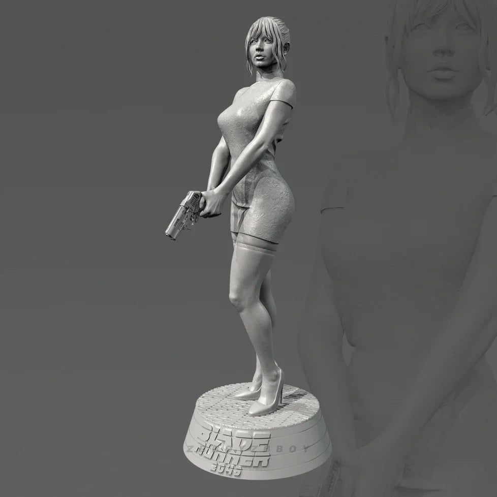 75mm Female Mercenary Soldier, Resin Model Figure Kit, Unassembled and Unpainted