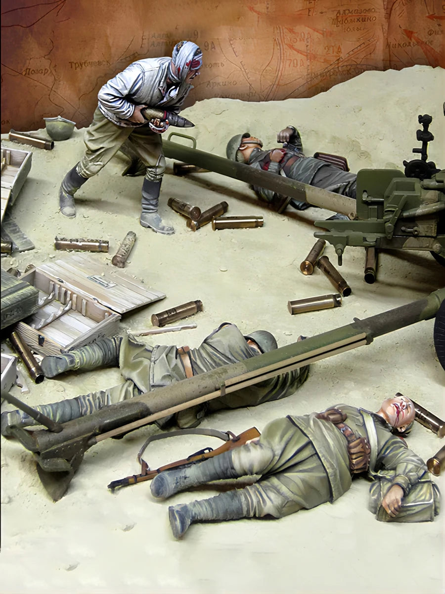 1/35 WWII German Infantry Squad Ambush, 4 Figures, Resin Model Figure Kit, Unassembled and Unpainted